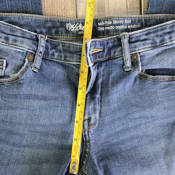 MOSSIMO | Mid-Rise Super Stretch Skinny Bootcut Jeans in Blue sz 4R (27) - Picture 4 of 9